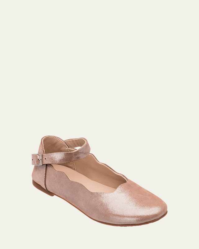Girl's Ondia Metallic Leather Ballerina Flats, Baby/Toddler/Kids